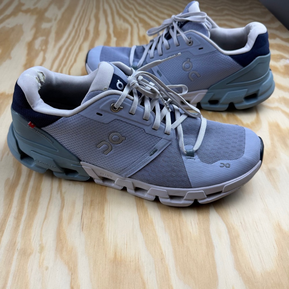 On Cloudflyer Women Running Shoes Blue Grey CloudTec Helion Sneakers